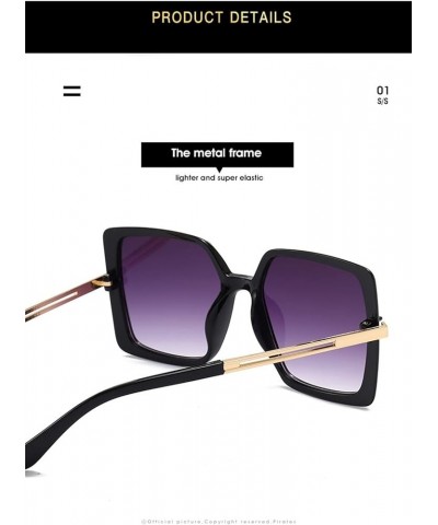 Square Frame Retro Large Frame Women Fashion Photo Beach Sunglasses (Color : C, Size : 1) 1 F $19.73 Designer