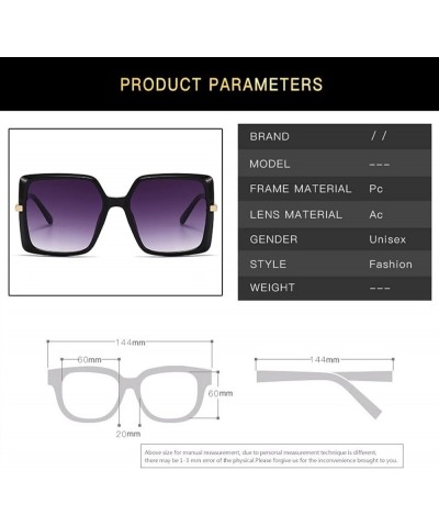 Square Frame Retro Large Frame Women Fashion Photo Beach Sunglasses (Color : C, Size : 1) 1 F $19.73 Designer