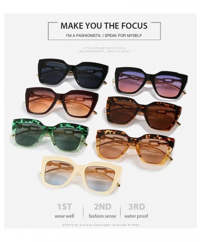 Square Large Frame Fashion Sunglasses for Men and Women (Color : D, Size : Medium) Medium A $19.74 Designer