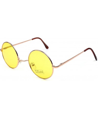 Women's SJT-TZ Colored Tinted Lens Retro Metal Round Sunglasses (yellow, 0) $7.97 Round