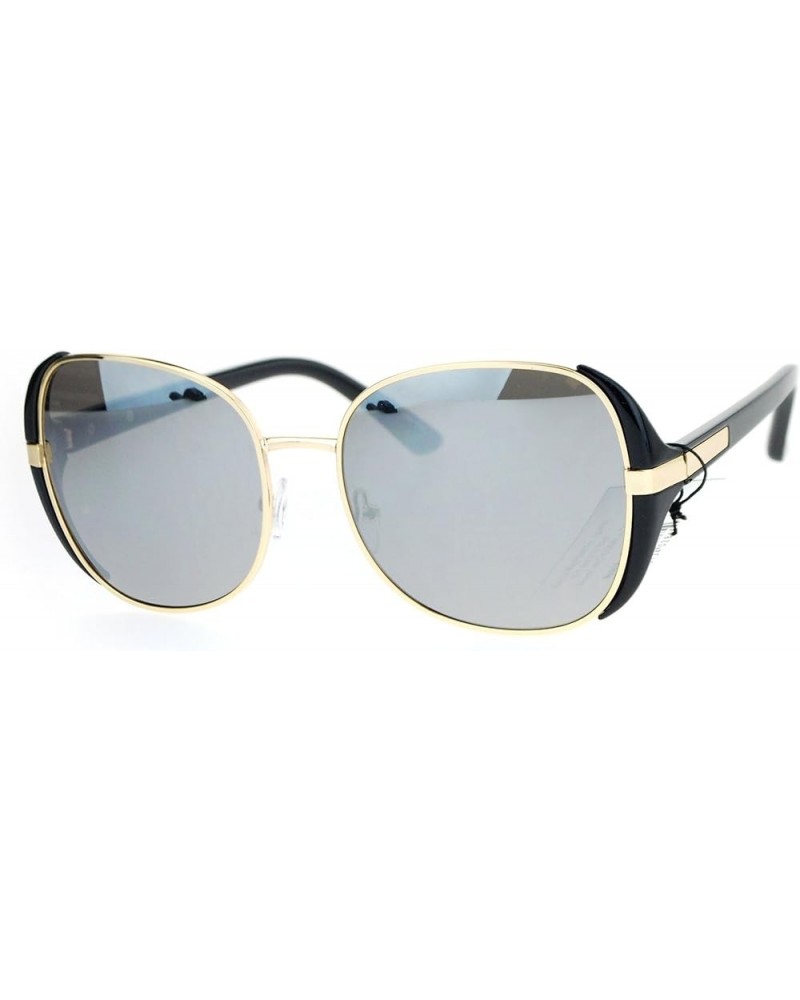 Womens Fashion Sunglasses Trendy Chic Square Frame UV 400 Eyewear Black (Silver Mirror) $10.00 Square