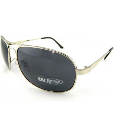 New Promotional Classic Metal Aviator Sunglasses - Grey Lens Silver $7.79 Aviator