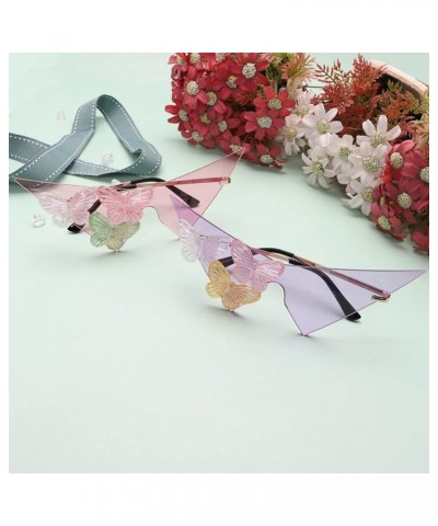 Oversized Triangle Butterfly One Piece y2k Sunglasses Women Punk Sun GlassesUV400 Pink $11.42 Cat Eye