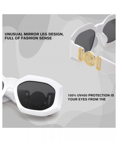 Vintage Oversized Square Sunglasses for Women,Retro Fashion Sun Glasses UV400 Protection White/Grey $5.69 Square