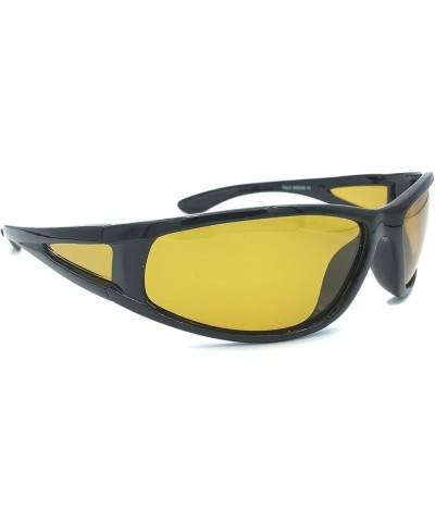 Night Driving Yellow Lens Polarized Sport Sunglasses for men or women 100% UVA/UVB Black $10.36 Sport