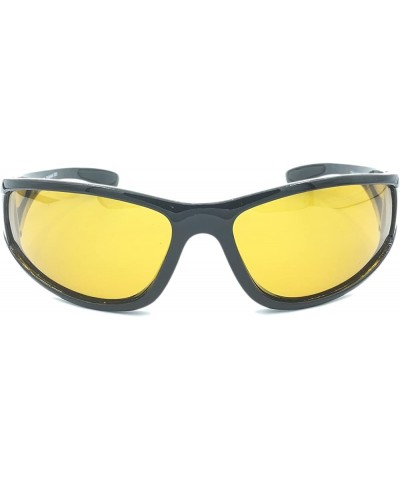 Night Driving Yellow Lens Polarized Sport Sunglasses for men or women 100% UVA/UVB Black $10.36 Sport