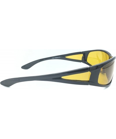 Night Driving Yellow Lens Polarized Sport Sunglasses for men or women 100% UVA/UVB Black $10.36 Sport