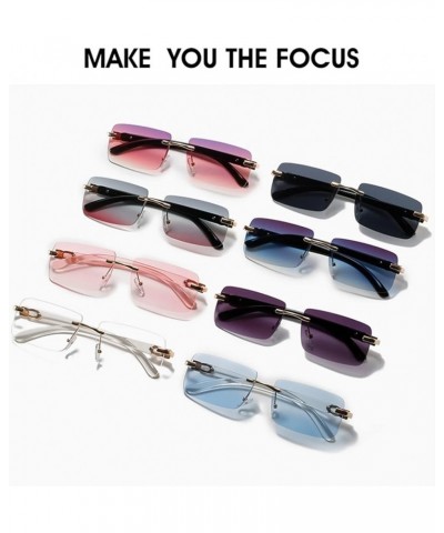 Rimless Square Retro Sunglasses for Men and Women (Color : 5, Size : 1) 1 1 $11.76 Rimless