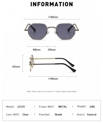 Fashion Metal Small Frame Sunglasses for Men and Women for Outdoor Vacation (Color : E, Size : 1) 1 C $21.96 Designer