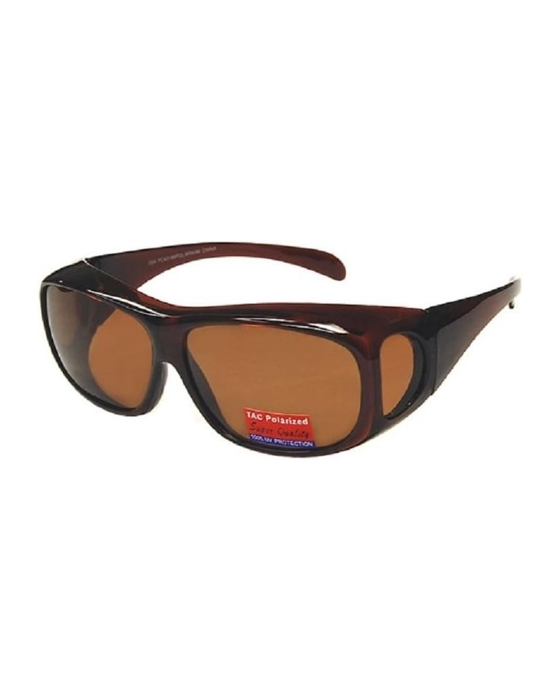 Polarized Fit Over Wear Over Wrap Around Reading Glasses Sunglasses Men and Women Large Brown $9.75 Oversized