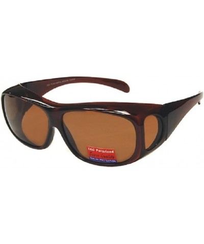 Polarized Fit Over Wear Over Wrap Around Reading Glasses Sunglasses Men and Women Large Brown $9.75 Oversized