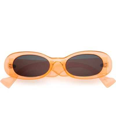 Neon Retro Rounded Thick Rimmed Vintage Oval Sunglasses D263 Orange / Smoke $10.00 Oval