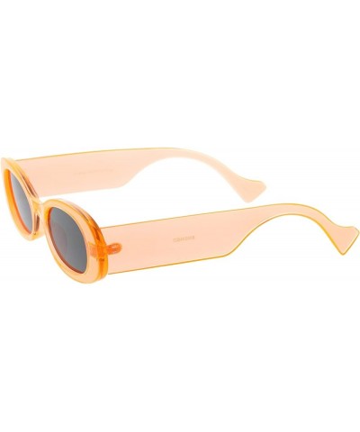 Neon Retro Rounded Thick Rimmed Vintage Oval Sunglasses D263 Orange / Smoke $10.00 Oval