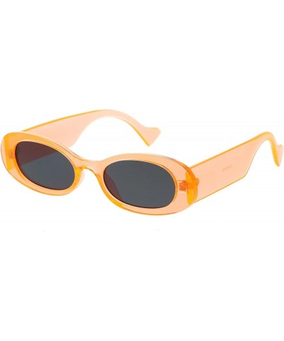 Neon Retro Rounded Thick Rimmed Vintage Oval Sunglasses D263 Orange / Smoke $10.00 Oval