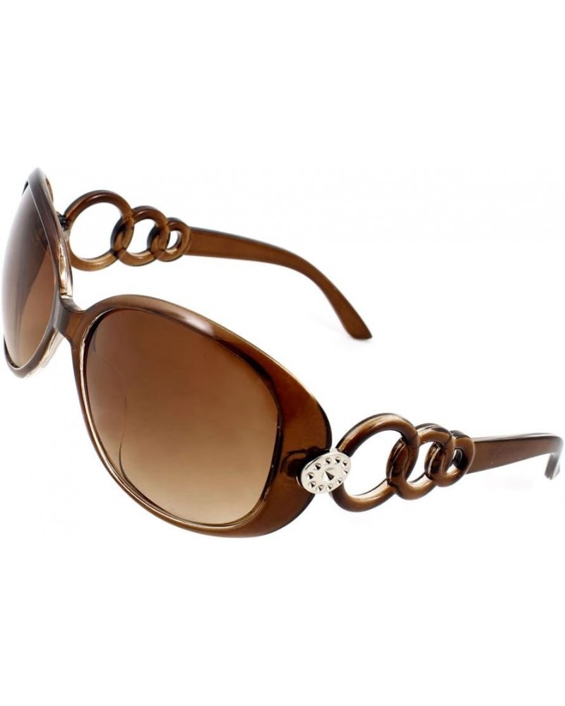 Qtqgoitem Lady Circle Arm Brown Lens Full Rim Sunglasses Eyeglasses Glasses (Model: 42d 7c3 9b3 550 c53) $10.46 Designer