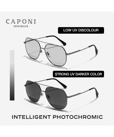 Nylon Polarized Men's Sunglasses Photochromic Polygon Alloy Driving Sun Glasses Classic Brand Eyewear BS8278 Photochromic Len...