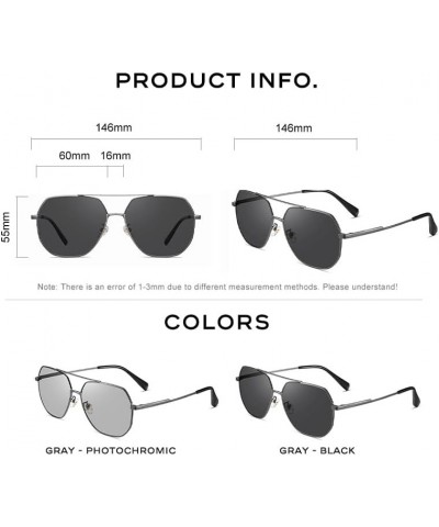 Nylon Polarized Men's Sunglasses Photochromic Polygon Alloy Driving Sun Glasses Classic Brand Eyewear BS8278 Photochromic Len...