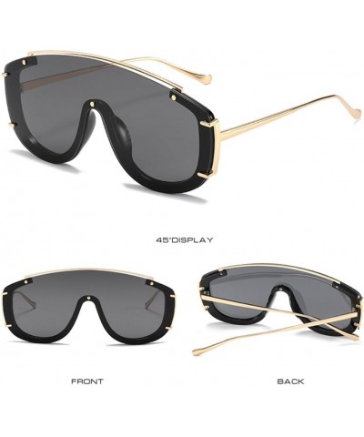 Oversized Sunglasses For Women Siamese Square Frame Sun Glasses 9336 C8 $49.47 Oversized