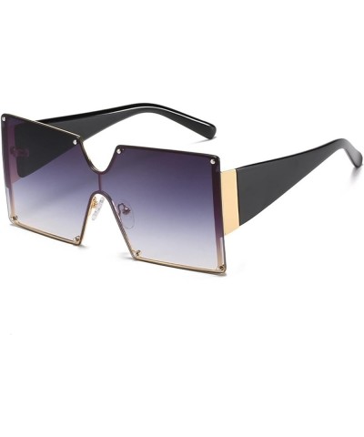 Metal Large Frame Men and Women Sunglasses Square Fashion Decorative Sunglasses (Color : 7, Size : 1) 1 3 $12.92 Designer