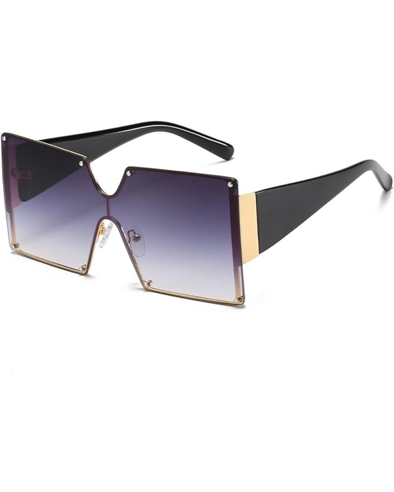 Metal Large Frame Men and Women Sunglasses Square Fashion Decorative Sunglasses (Color : 7, Size : 1) 1 3 $12.92 Designer