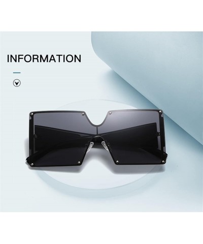 Metal Large Frame Men and Women Sunglasses Square Fashion Decorative Sunglasses (Color : 7, Size : 1) 1 3 $12.92 Designer