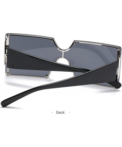 Metal Large Frame Men and Women Sunglasses Square Fashion Decorative Sunglasses (Color : 7, Size : 1) 1 3 $12.92 Designer