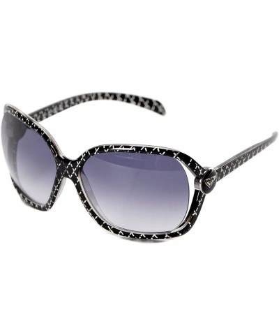 Women's Madone Oversized Sunglasses Shiny Black/Grey Gradient $22.50 Designer