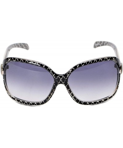 Women's Madone Oversized Sunglasses Shiny Black/Grey Gradient $22.50 Designer