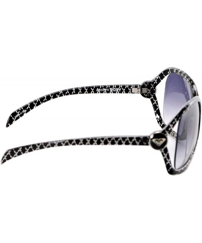 Women's Madone Oversized Sunglasses Shiny Black/Grey Gradient $22.50 Designer