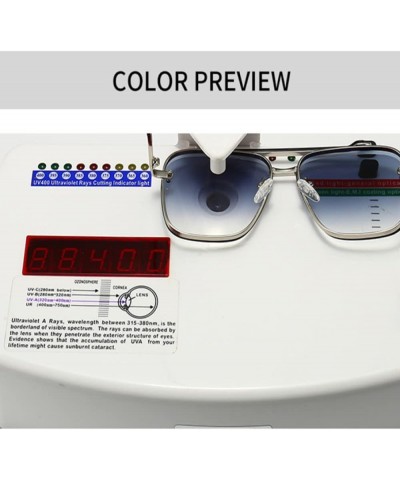 Style Gradient Sunglasses Cool Men Vintage Sun Glasses Oculos De Sol C2 Silver Blue $24.19 Rectangular