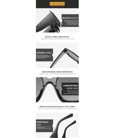 Square Thick Edge Fashion Men and Women Sunglasses Large Frame Wide Leg Outdoor Decorative Sunglasses (Color : B, Size : 1) 1...