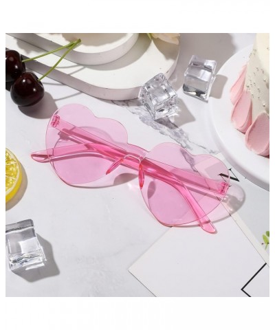 24 Pack Heart Sunglasses, Heart Shaped Sunglasses with Transparent Candy Color for Women Party Favor…… 24 Pink $17.09 Rimless