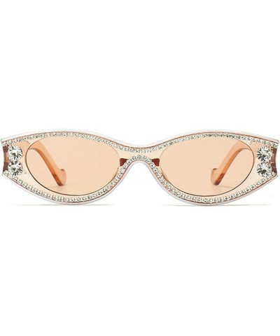 Rhinestone Round Sunglasses Women 2023 Fashion Crystal Diamond Oval Party jewelry Punk hip hop Sun Glasses Orange $9.24 Oval