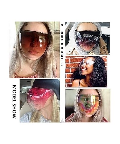 Oversized Safety Protective Face Shields Goggles Sunglasses Women/Men (Anti-Fog/Anti-Spray) (Multicolor Mirror, 6.10) Gradien...