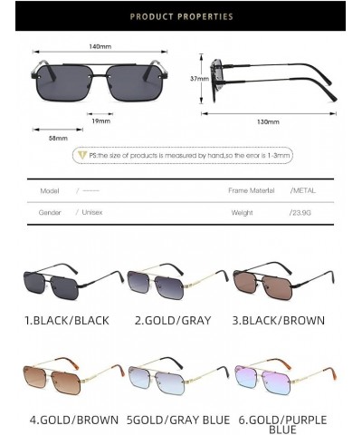 Retro Small Square Frame Sunglasses for Men Women Sun Protection Metal Sunglasses Fashion Accessories (Color : C1, Size : PC+...