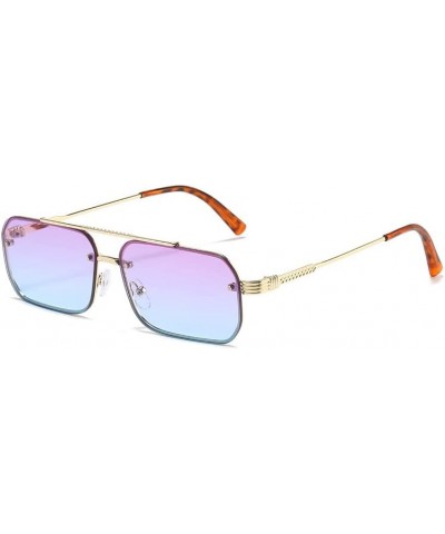 Retro Small Square Frame Sunglasses for Men Women Sun Protection Metal Sunglasses Fashion Accessories (Color : C1, Size : PC+...