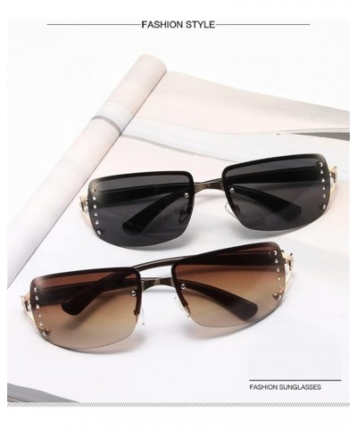 Rimless Square Men and Women Sunglasses Vacation Beach Decorative Sunglasses Gift (Color : C, Size : 1) 1 D $16.14 Square