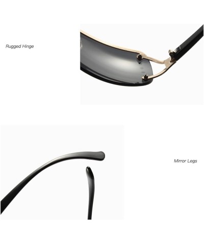 Rimless Square Men and Women Sunglasses Vacation Beach Decorative Sunglasses Gift (Color : C, Size : 1) 1 D $16.14 Square