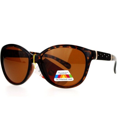 TAC Polarized Lens Womens Sunglasses Round Cateye Rhinestone Fashion Tortoise $10.23 Cat Eye