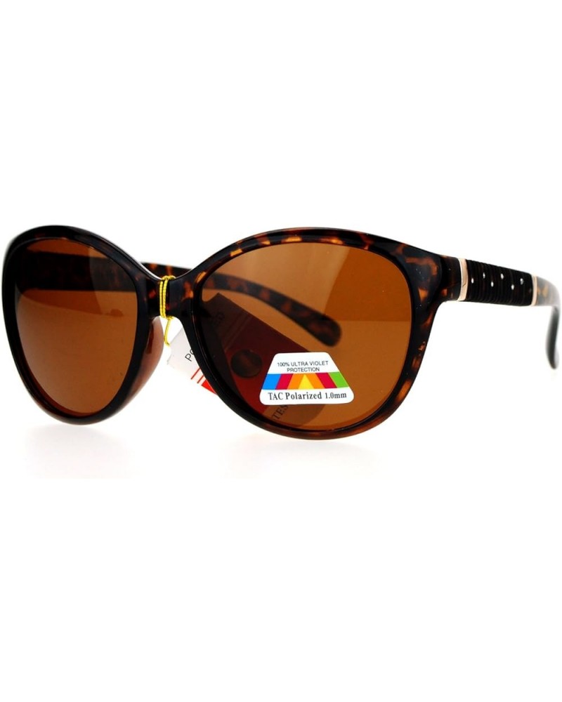 TAC Polarized Lens Womens Sunglasses Round Cateye Rhinestone Fashion Tortoise $10.23 Cat Eye