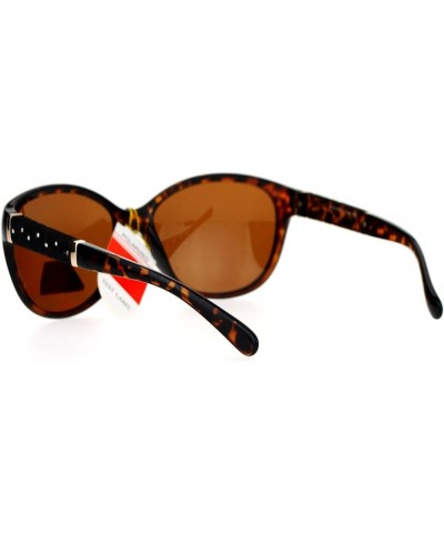 TAC Polarized Lens Womens Sunglasses Round Cateye Rhinestone Fashion Tortoise $10.23 Cat Eye