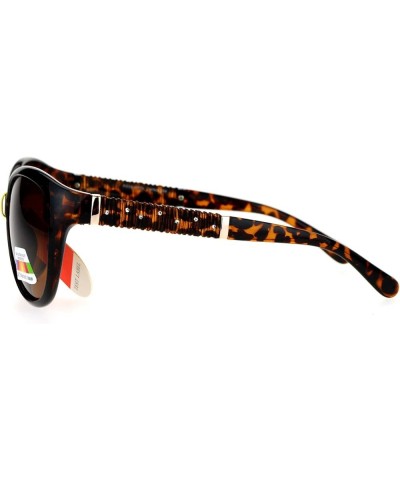 TAC Polarized Lens Womens Sunglasses Round Cateye Rhinestone Fashion Tortoise $10.23 Cat Eye