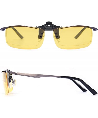 Polarized Clip on Sunglasses Over Prescription Glasses Anti-Glare UV400 for Men Women Driving Travelling Outdoor 2pcs Yellow+...