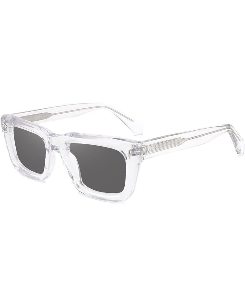 Retro Fashion Acetate Sunglasses Square Men Women Black Grey Shades Vintage Rx able Crystal $21.27 Square