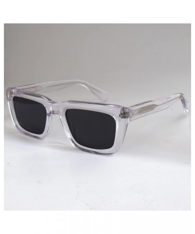 Retro Fashion Acetate Sunglasses Square Men Women Black Grey Shades Vintage Rx able Crystal $21.27 Square