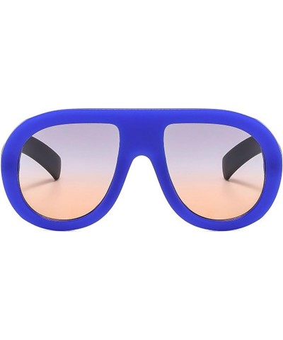 Oversized round Popular Fashion Pilot Sunglasses Women Retro Double Color Men Punk Gradient Driving Sun Glasses Blue $10.34 S...