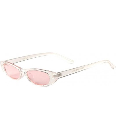 Thick Frame Rectangular Oval Sunglasses Pink Clear $10.55 Aviator