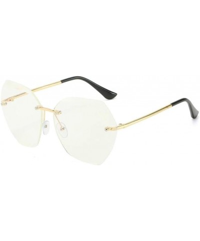 Fashionable Square Rimless Pilot Sunglasses for Women - Oversized Shades with Gradient Lens and Rivet Detail C22 $10.66 Overs...