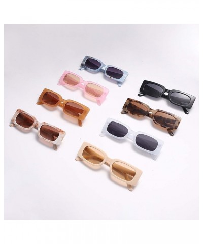 Square Small Frame Sunglasses Men and Women Internet Celebrity Live Streaming Outdoor Street Shooting Vacation Glasses (Color...