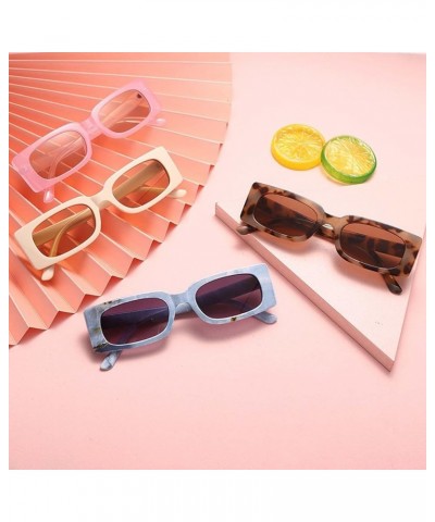 Square Small Frame Sunglasses Men and Women Internet Celebrity Live Streaming Outdoor Street Shooting Vacation Glasses (Color...